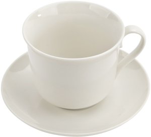 Filiżanka porcelanowa 400 ml + spodek Bella krem 2