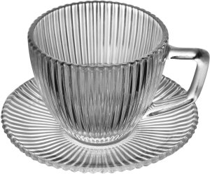 Filiżanka szklana 250 ml + spodek Selena 2