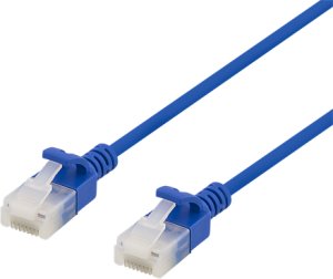 DELTACO - Patchkabel - RJ-45 (han) til RJ-45 (han) - 50 cm - UTP - CAT 6a - halogenfri, formet, knastfri - blå 1