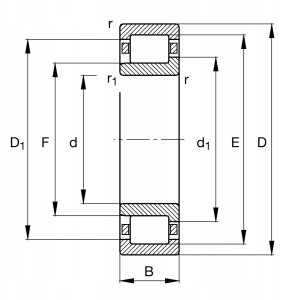 FAG NJ202-E-TVP2 Cylinderrullelejer Borings-diameter 15 mm Udvendig diameter 35 mm Omdrejningstal (maks.) 22000 rpm 1