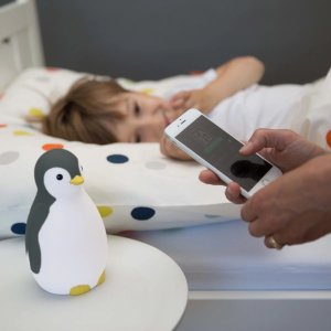 Zazu Pam -sleep rhythm music night light, penguin, grey 1
