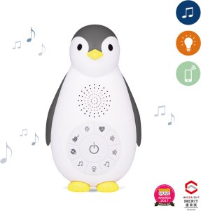 Zazu Zoe speaker night light, penguin, grey 2