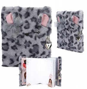 TOPModel Diary with fluffy cover, grey 1