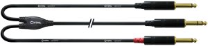 Cordial 6.3 mm to 2 x 6.3 mm audio cable, 3 m 1
