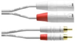 Cordial 2 x RCA - 2 x XLR audio cable, 3 m, white 1