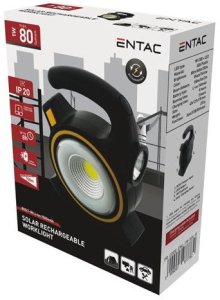 LED flashlight ENTAC, IP20, 1W + solar LED, 80 lm, USB rechargeable, 4.5 x 12.7 x 17 cm 2