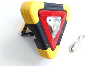 LED flashlight ENTAC, IP44, 5W, 300lm, rechargeable, solar and USB, triangle f., emergency sign function 3