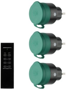Tarmo Remote-controlled sockets, for outdoor use, 3 pcs. 1
