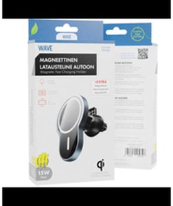 Wave magnetic Qi charging stand for car, black 3