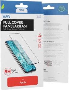 Wave Full Cover Tempered Glass, iPhone 15, Black Frame 1