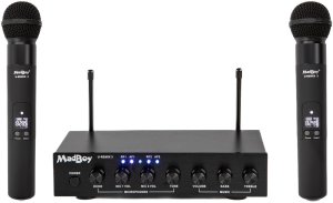 MadBoy U-Remix 3 wireless karaoke microphone pair with mixer 1