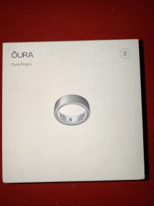 Oura Ring 4 smart ring, Brushed Silver, size 8 1