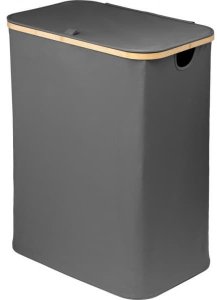 Pre-folding bamboo laundry basket, 57 x 37.3 x 66 cm 1