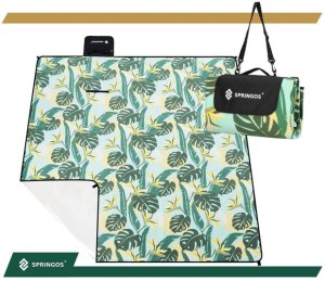 Springos Koc piknikowy plażowy 200x200 cm na biwak kemping mata z izolacją UNIWERSALNY 10
