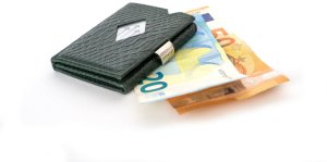 Exentri leather wallet, green 1