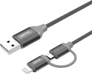 Kabel USB Unitek USB-A - 1 m Szary (Y-C4031GY) 1
