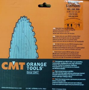 CMT SAW HM D=165 F=20 Z=56K/P=2.2/1.6 TCG -3 angle NEG 4
