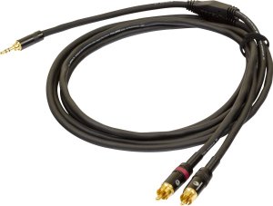 PROEL 3.5mm stereo male - 2 x RCA male, 5m, black 1