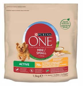 Dry dog   food ONE Mini Active, with chicken and rice, 1.5 kg 1