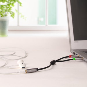 Kabel Unitek Jack 3.5mm - Jack 3.5mm x2 0.2m srebrny (Y-C957ABK) 5