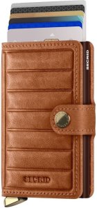 Secrid Emboss Lines Cognac Miniwallet, cognac 1