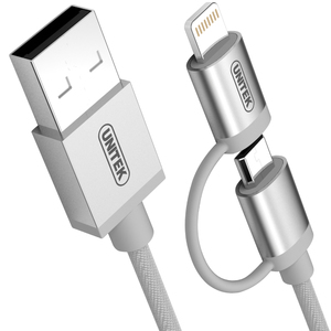 Kabel USB Unitek USB-A - 1 m Srebrny (Y-C4031SL) 1