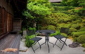 O12A STOLIK  OGRODOWY BALKONOWY SZKŁO     CZARNE 6