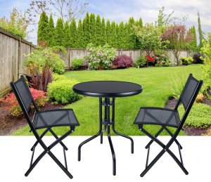 O12A STOLIK  OGRODOWY BALKONOWY SZKŁO     CZARNE 7