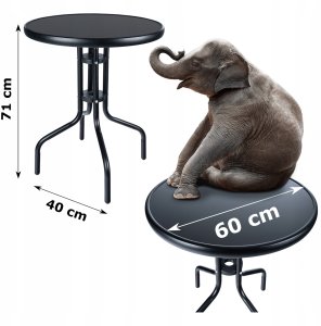 O12A STOLIK  OGRODOWY BALKONOWY SZKŁO     CZARNE 10