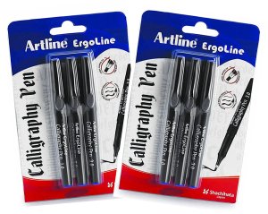 Calligraphy Pen Artline 3-sæt sort 2