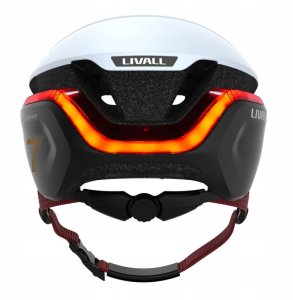 Kask szosowy 52-55cm światła LED czujnik upadku SOS biały 3