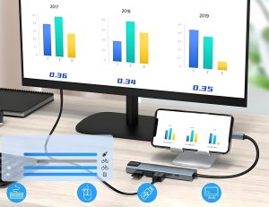 HUB USB Pawonik ADAPTER HUB USB 8W1 USB-C PRZEJŚCIÓWKA USB 3.0 PD HDMI SD LAN THUNDERBOLT 2