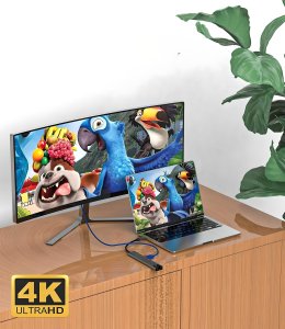 HUB USB Pawonik ADAPTER HUB USB 8W1 USB-C PRZEJŚCIÓWKA USB 3.0 PD HDMI SD LAN THUNDERBOLT 8