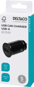 Deltaco USB-CAR123, Auto, Cigar lighter, Black 2