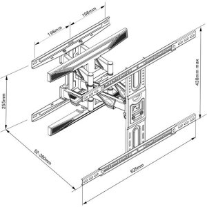 Multibrackets M VESA Flexarm L Full Motion Dual, 190.5 cm (75"), 200 x 200 mm, 600 x 400 mm, -5 - 3°, -90 - 90°, Black 1