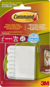 Command strips til billedophæng, hvid, 4 x 2 små strips, 1,8 1