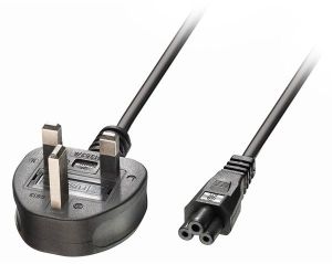 Kabel zasilający Lindy UK - C5, 2m, czarny (30409) 1