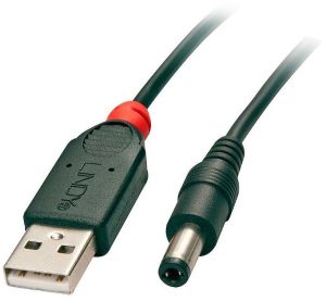 Kabel USB Lindy USB-A - DC 5.5 mm 1.5 m Czarny (70268) 1