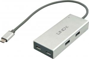 HUB USB Lindy 2x USB-C  + 2x USB-A 3.0 (43091) 1
