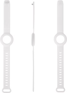 DELTACO Apple AirTag silicone wristband, white 3