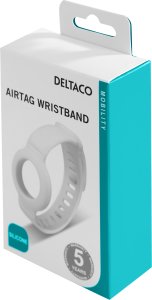 DELTACO Apple AirTag silicone wristband, white 9
