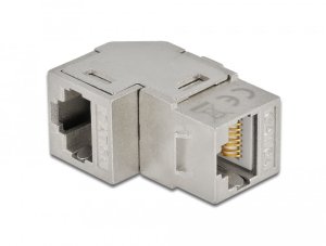 DeLOCK Keystone Module RJ45 jack to RJ45 jack Cat.6A 90° angled, Angled, Silver, White, RJ-45, RJ-45, Female, Female 2