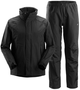 SNICKERS WORKWEAR 8378 Vandtæt regnsætjakke+buks 8378-0404 sort størrelse L 1