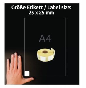 Avery-Zweckform A1933083 Etiketten (Rolle) 25 x 25 mm Folie Weiß 1 Set Universal-Etiketten (A1933083) 4