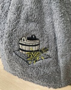 SAUNA CAP COTTON GRAY 3