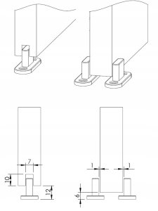 GUIDE LINE DOOR AO-075 1150 WHITE 2PCS 4
