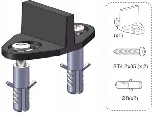 GUIDE LINE DOOR AO-075 1150 WHITE 2PCS 6