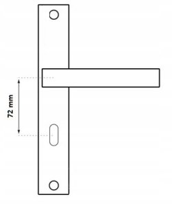 DOOR HANDLE ZORBA 72MM CHROME/MAT CHROME 2