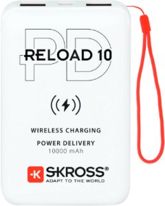 Skross RELOAD 10 Qi PD, White, MP3/MP4, Mobile phone/Smartphone, Tablet, Rectangle, 10000 mAh, USB, 37 Wh 1