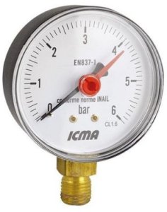 MANOMETER 63MM. 1/4. 10 BAR 1